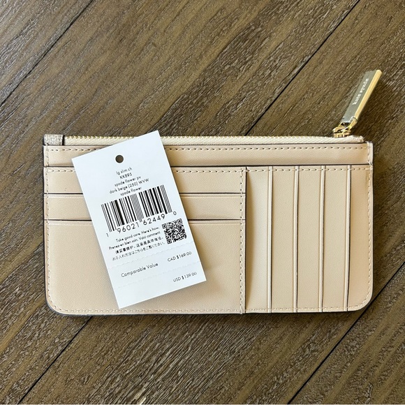 Kate Spade Spade Flower Zip Cardholder Wallet - Beige & Cream - Picture 5 of 12
